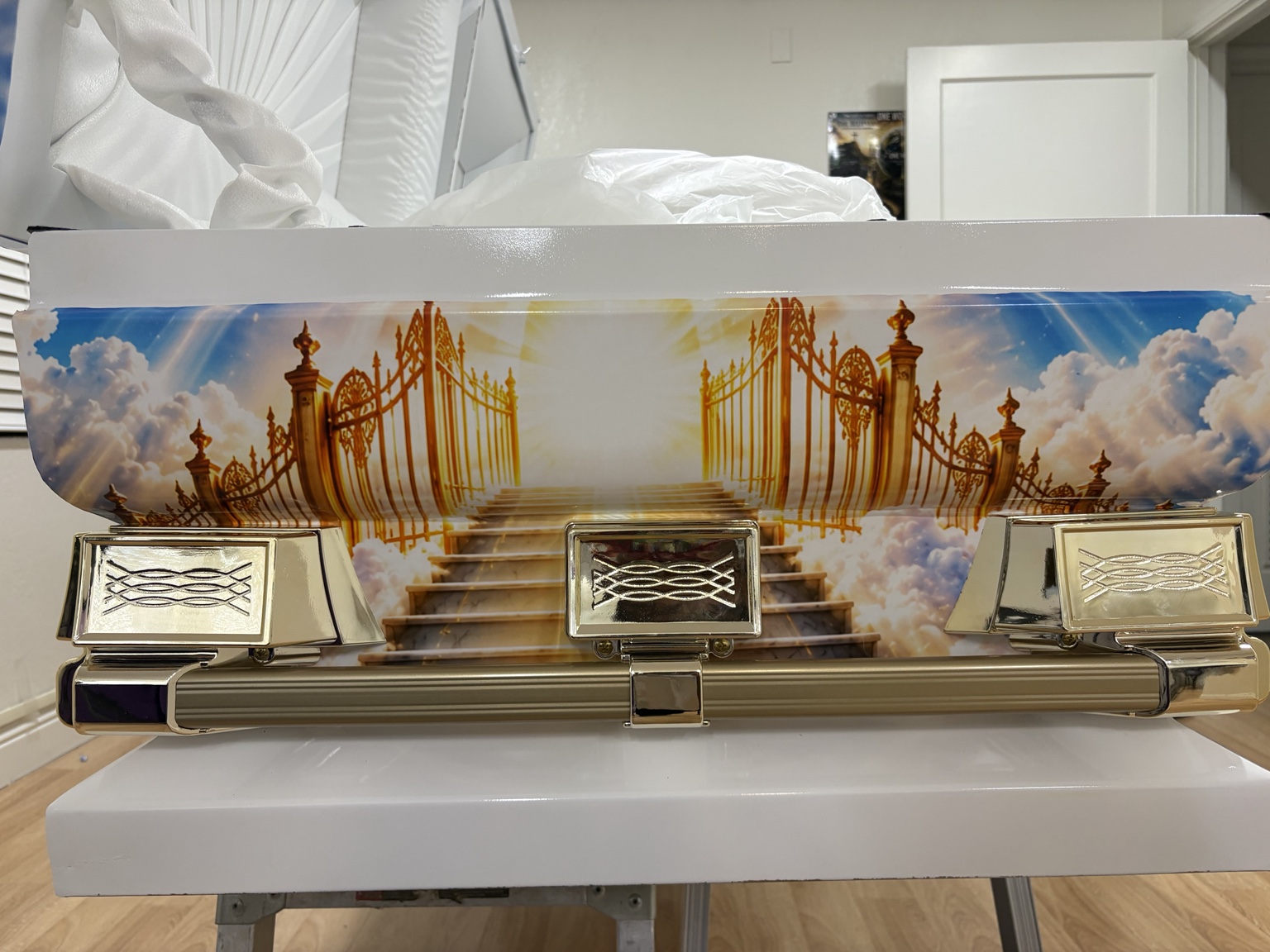 Heaven gates casket panel
