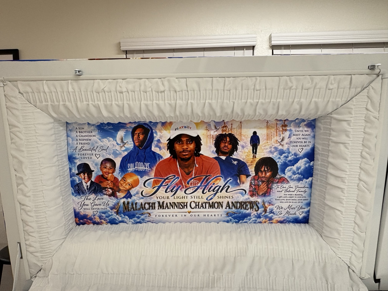 Personalized memorial casket insert