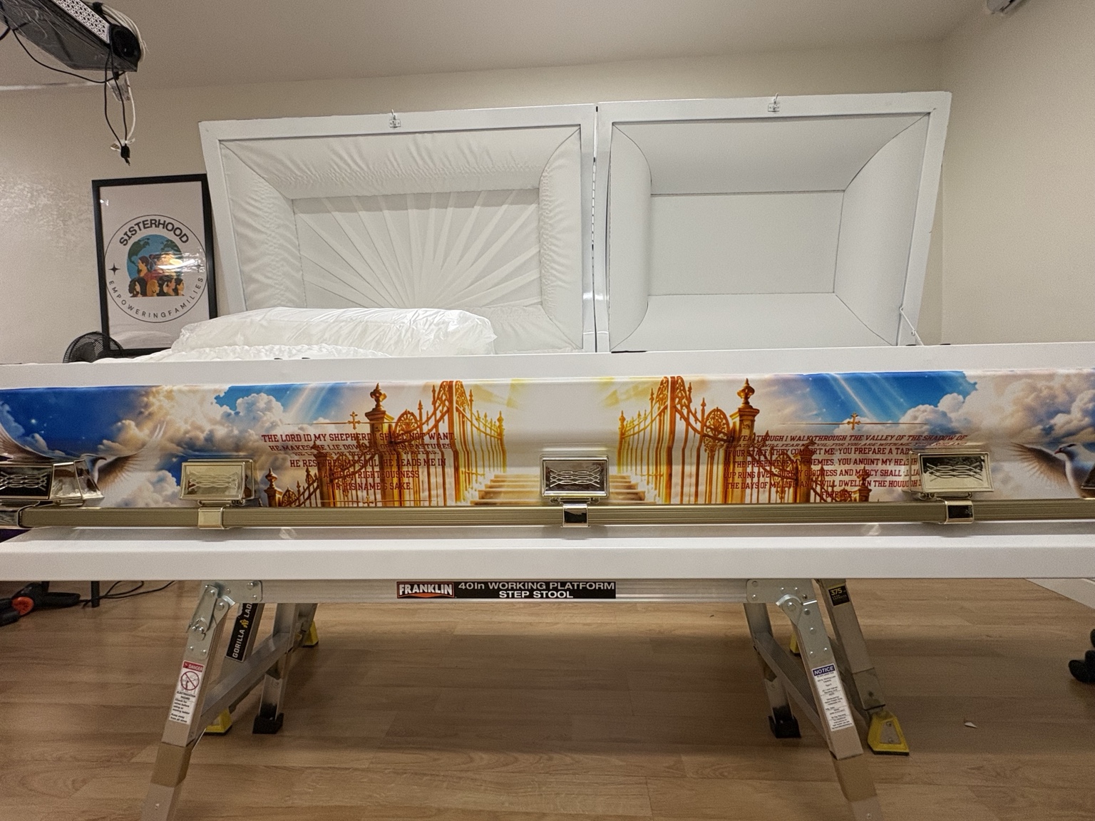 Custom Psalm 23 casket side panel